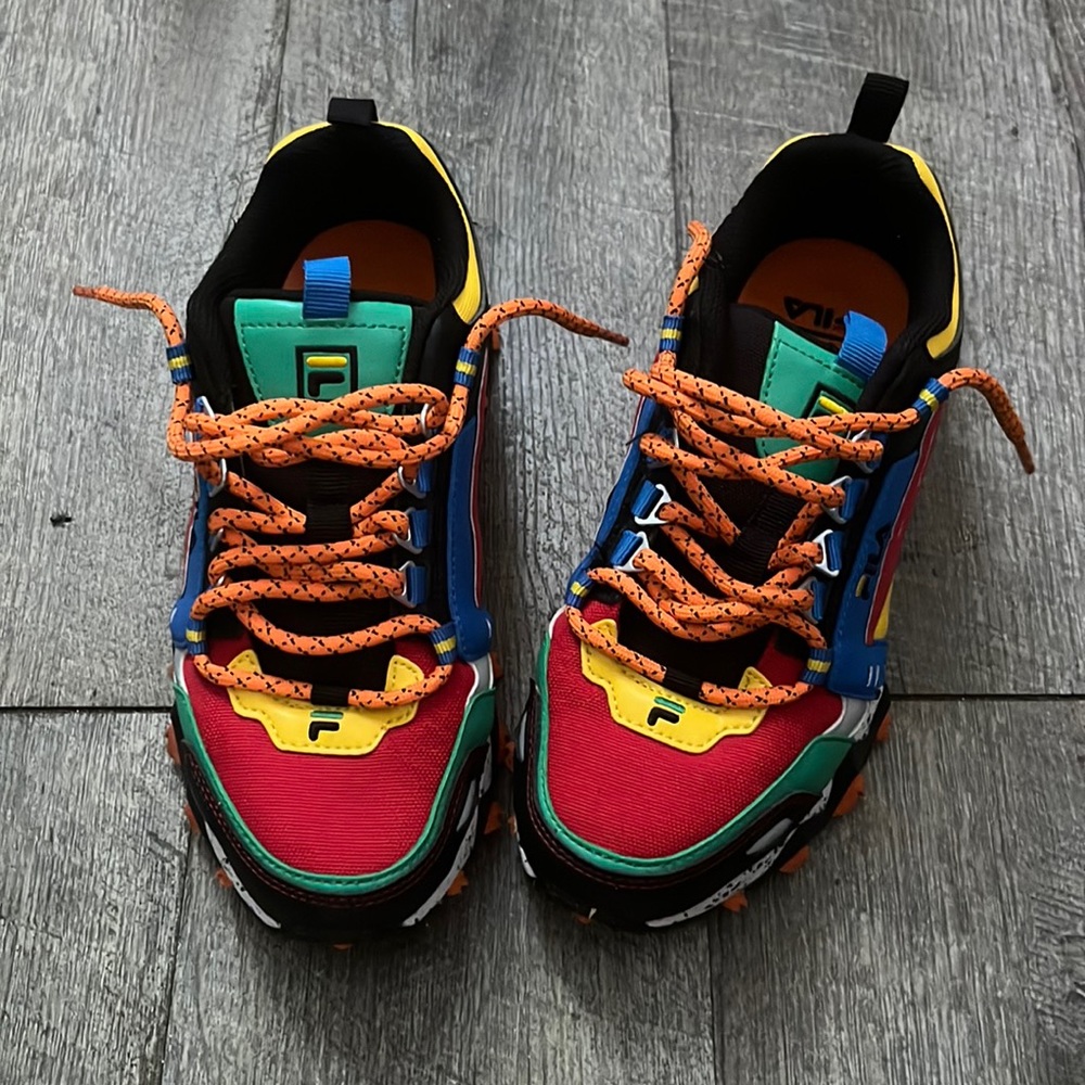 Size 4 new multi color sneakers